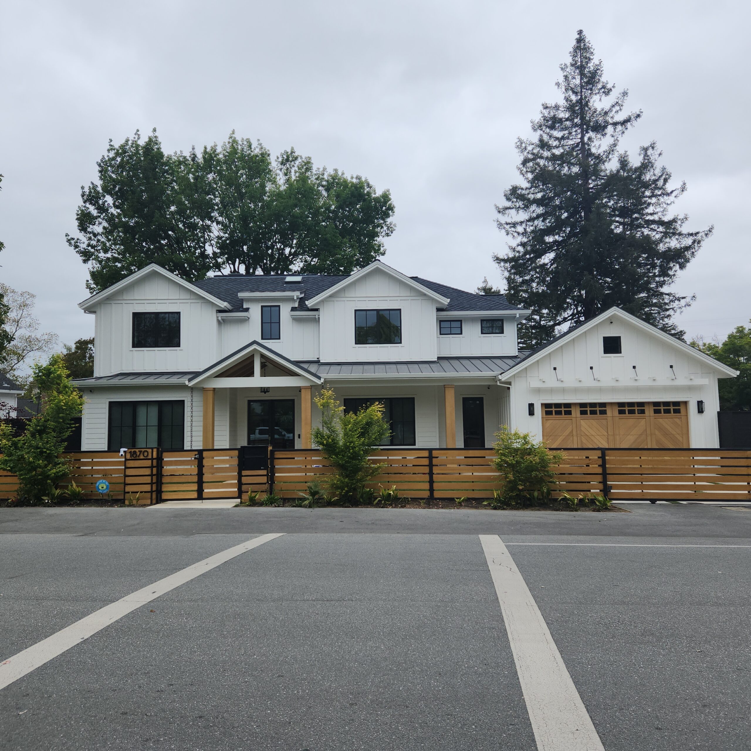 Menlo Park project James Hardie board and batten with horizontal Cedar Mill lap siding accents